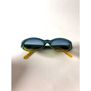 Vintage Gucci Oval Sunglasses Y2K Green Yellow Gradient